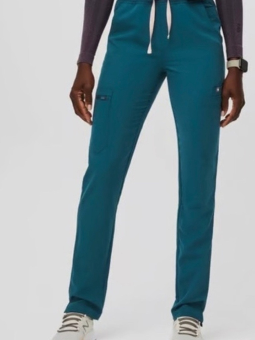 Figs Caribbean Blue Yola High Waisted - Petite Skinny Scrub Pants